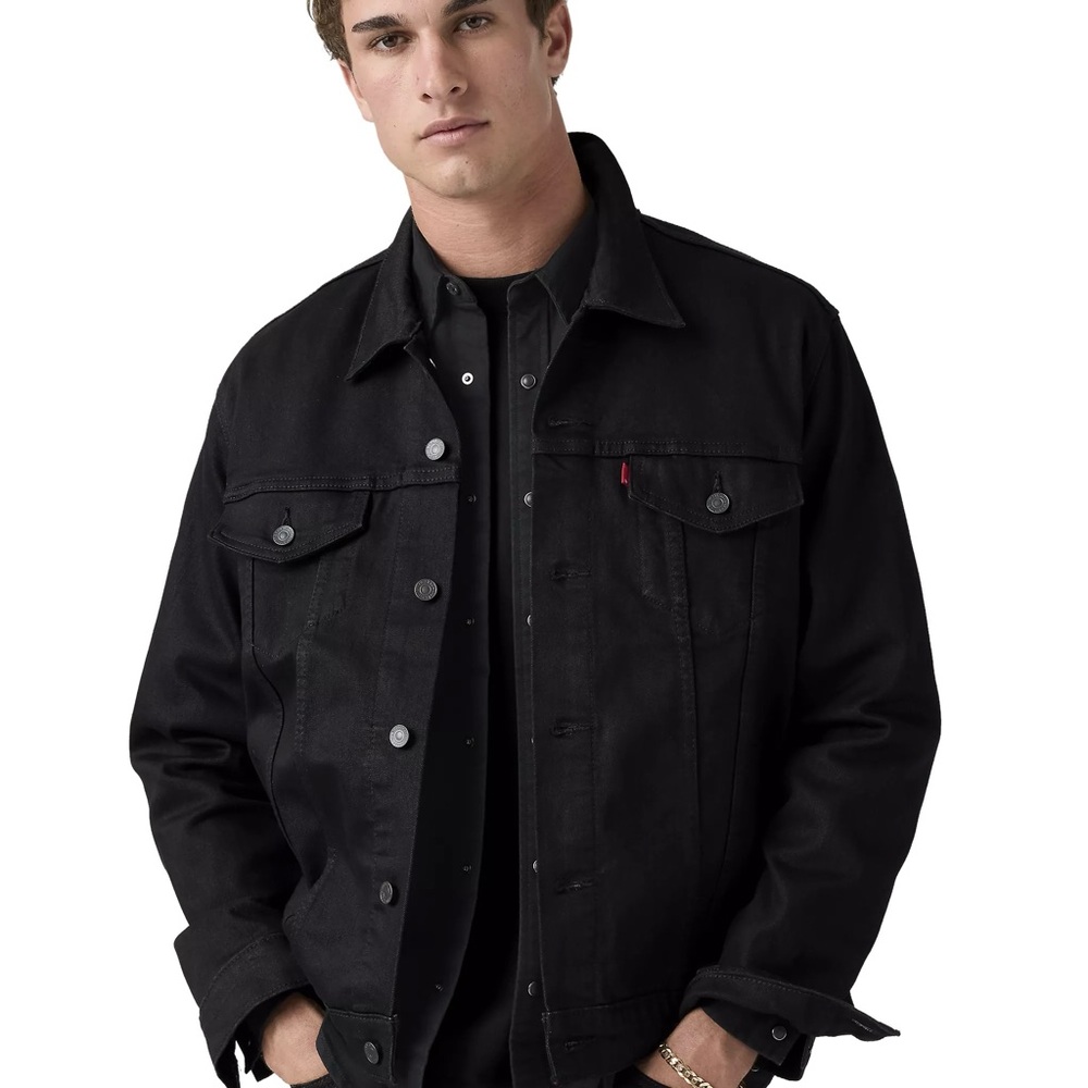 NWT Levi’s Black Men's Denim Jean Jacket - Classic Trucker Style